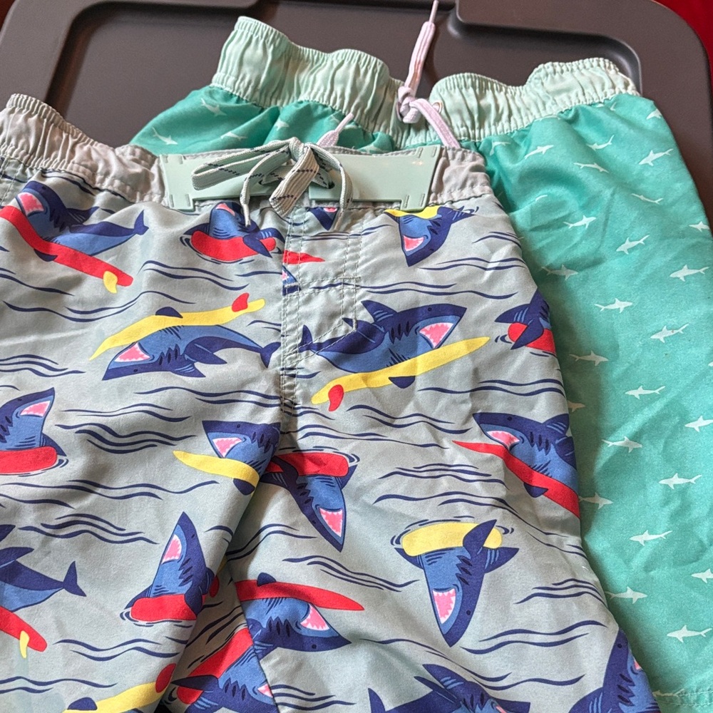 Pair of  Shark Print Swim Trunks